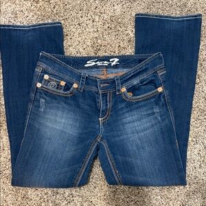 Seven7 Women's Dark Blue boot cut Jeans